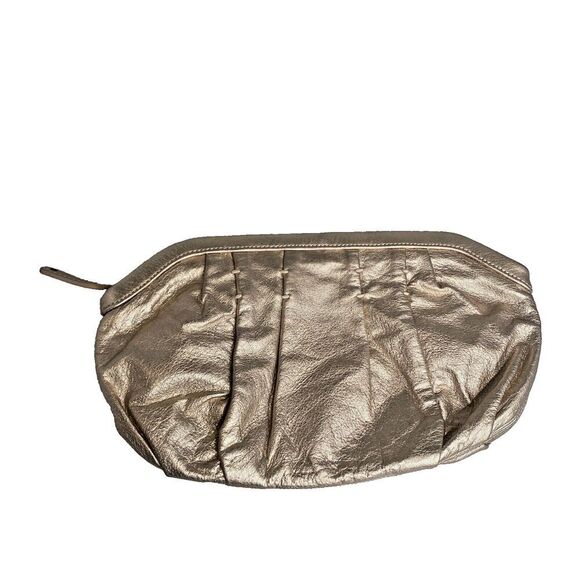 GAP - Vegan Leather Clutch Purse - Gold Color - Width 13" x Height 7.5"= - Picture 3 of 16